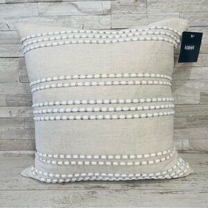 Kravet Couching Striped Embroidered Square Decorative Down Filled Pillow 18x18